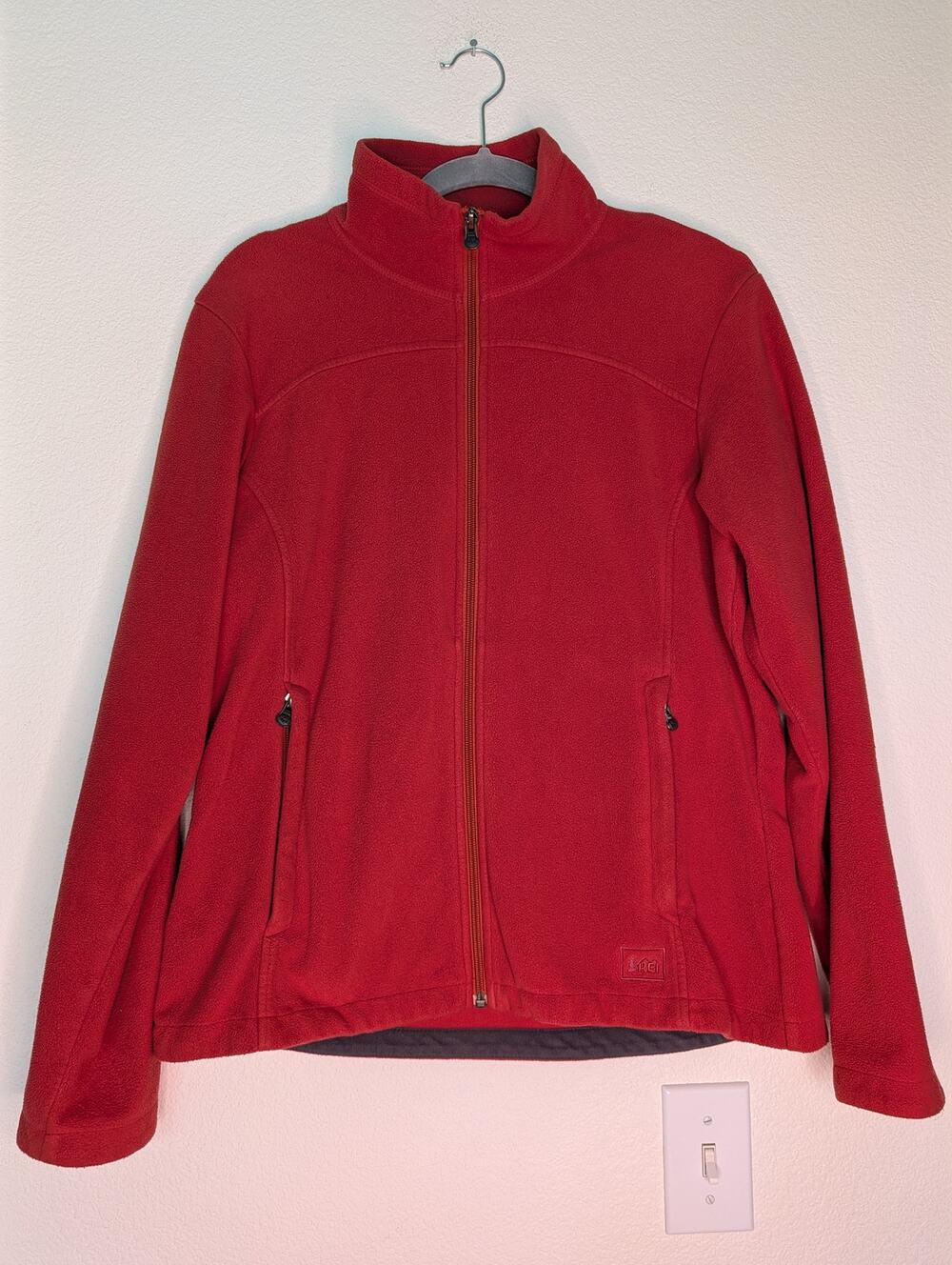 REI Co-Op Red Orange Women's Fleece Zip-Up L Gorpcore Outdoor Activewear *READ